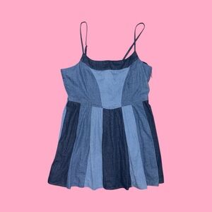 Forever 21 Denim Pleated Mini Dress